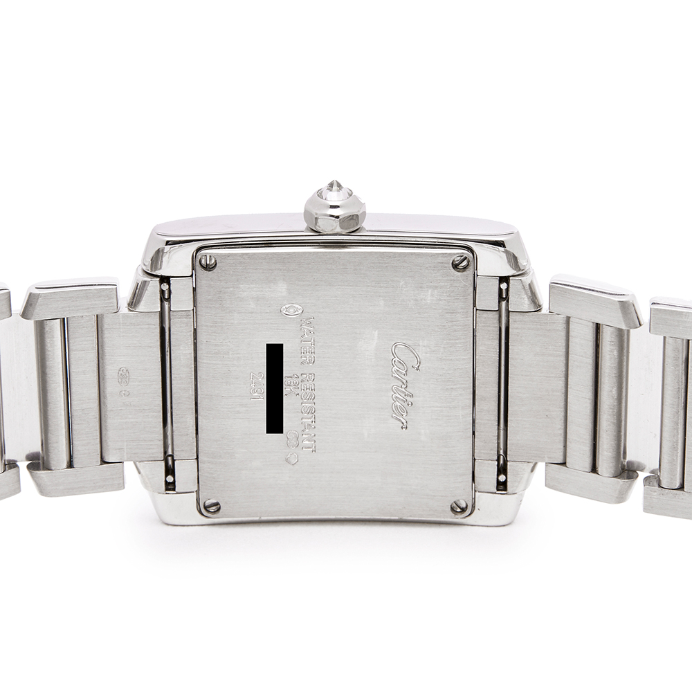 Cartier Tank Francaise WE1018S3 or 2491 Ladies White Gold Diamond Watch - Image 5 of 9