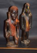 Two African Painted Wood Carvings