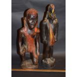 Two African Painted Wood Carvings