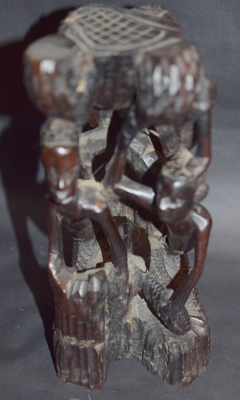 Pair Of Carved African Figures One Tall One Short - Image 3 of 3