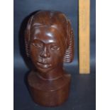 Lovely African Wood Carving Of A Woman's Head