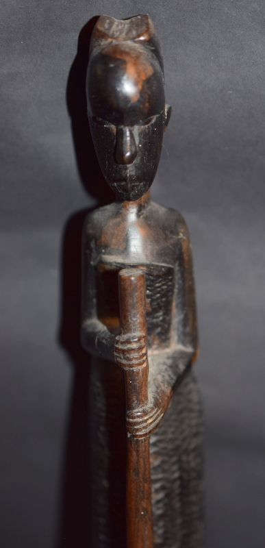 Pair Of Thin African Wooden Carved Figures - Image 2 of 3