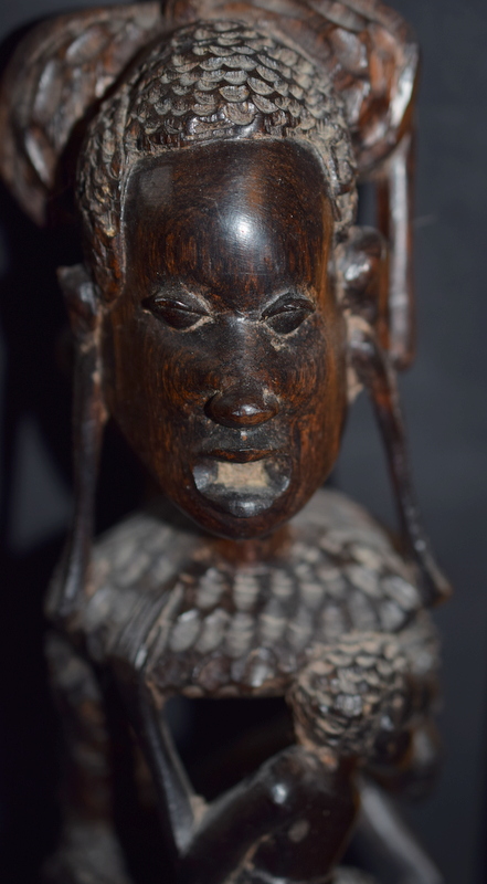 Pair Of Carved African Figures One Tall One Short - Image 2 of 3