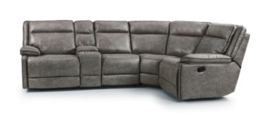 Brand New Boxed Cheltenham Reclining Corner Sofa In Dark Grey Leather