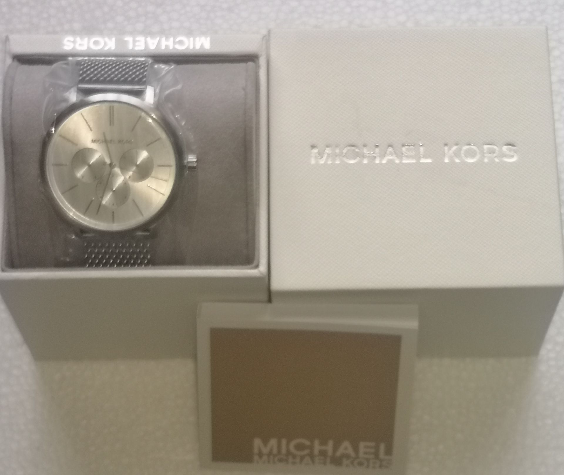 Michael Kors Mens Analogue Quartz With Silver Stainless Steel Strap Watch Mk8677