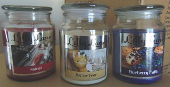 10 Large Jars Of Lily Lane 18 Oz Candles.