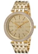 Michael Kors Mk3398 Women's Gold Darci Gold Crystal Pave Dial Watch