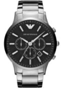 Emporio Armani Ar2460 Men's Sportivo Black Dial Stainless Steel Watch