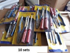 10 Sets Of Tools, (Plier & 2 Screw Driver)