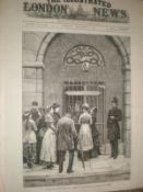 Waiting to see the prisoners Kilmainham Jail Dublin Ireland 1881 Antique print