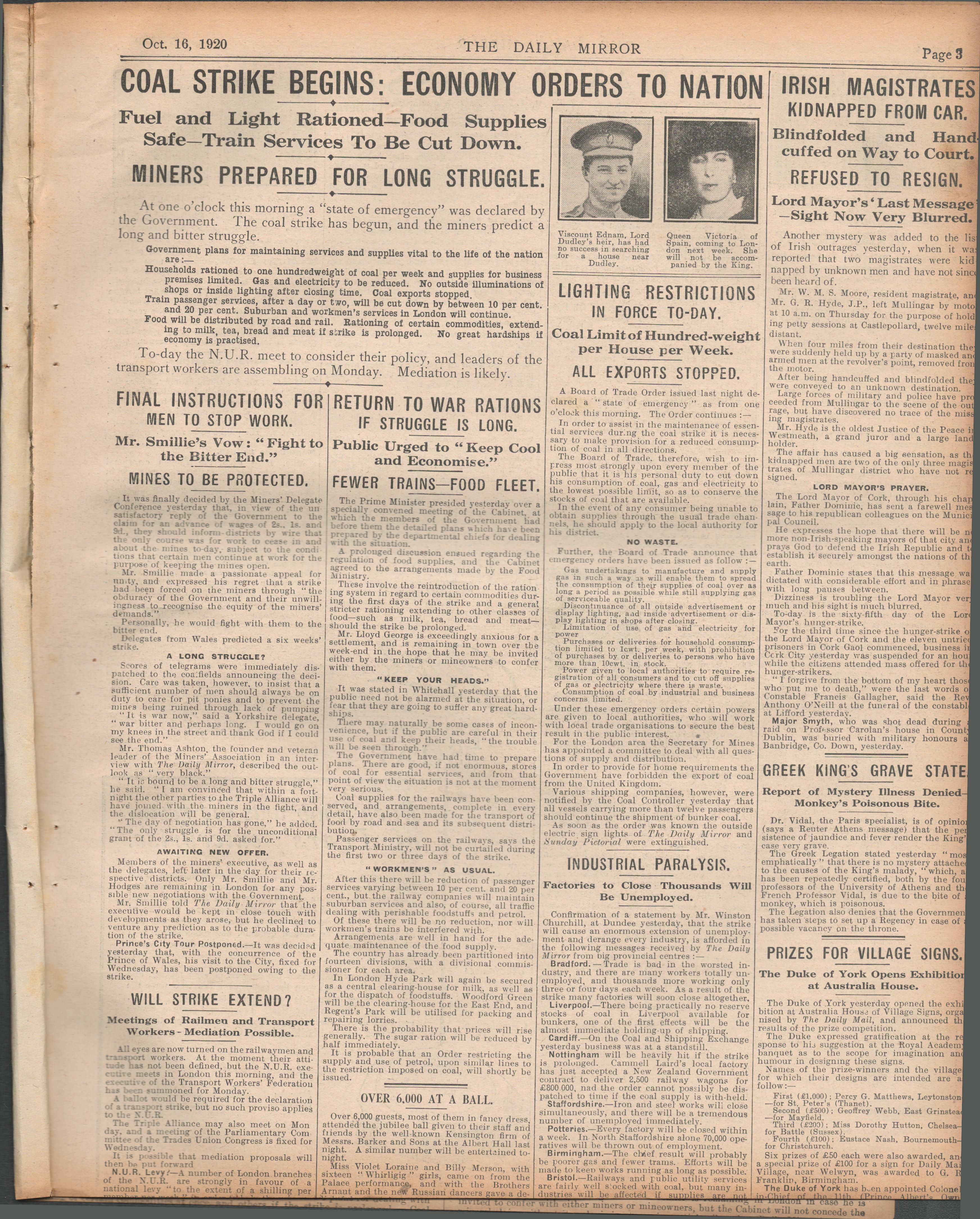 Set Of 3 Original Newspapers Each With The Irish War Of Independence News Reports (3) - Image 3 of 3