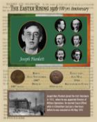 Joseph Plunkett Easter Rising Original Penny Coin Birth & Death Metal Montage
