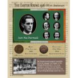 Sean MacDiarmada Easter Rising Original Penny Coin Birth & Death Metal Montage