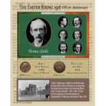 Thomas Clarke Easter Rising Original Penny Coin Birth & Death Metal Montage