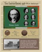 Thomas Clarke Easter Rising Original Penny Coin Birth & Death Metal Montage