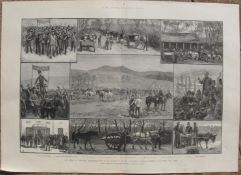 Demonstration Parnell's Estate - Friends Ploughing the Land" 1882 DoublePage Print