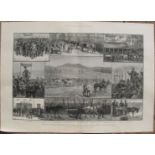 Demonstration Parnell's Estate - Friends Ploughing the Land" 1882 DoublePage Print