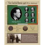 Patrick Pearse Easter Rising Original Penny Coin Birth & Death Metal Montage