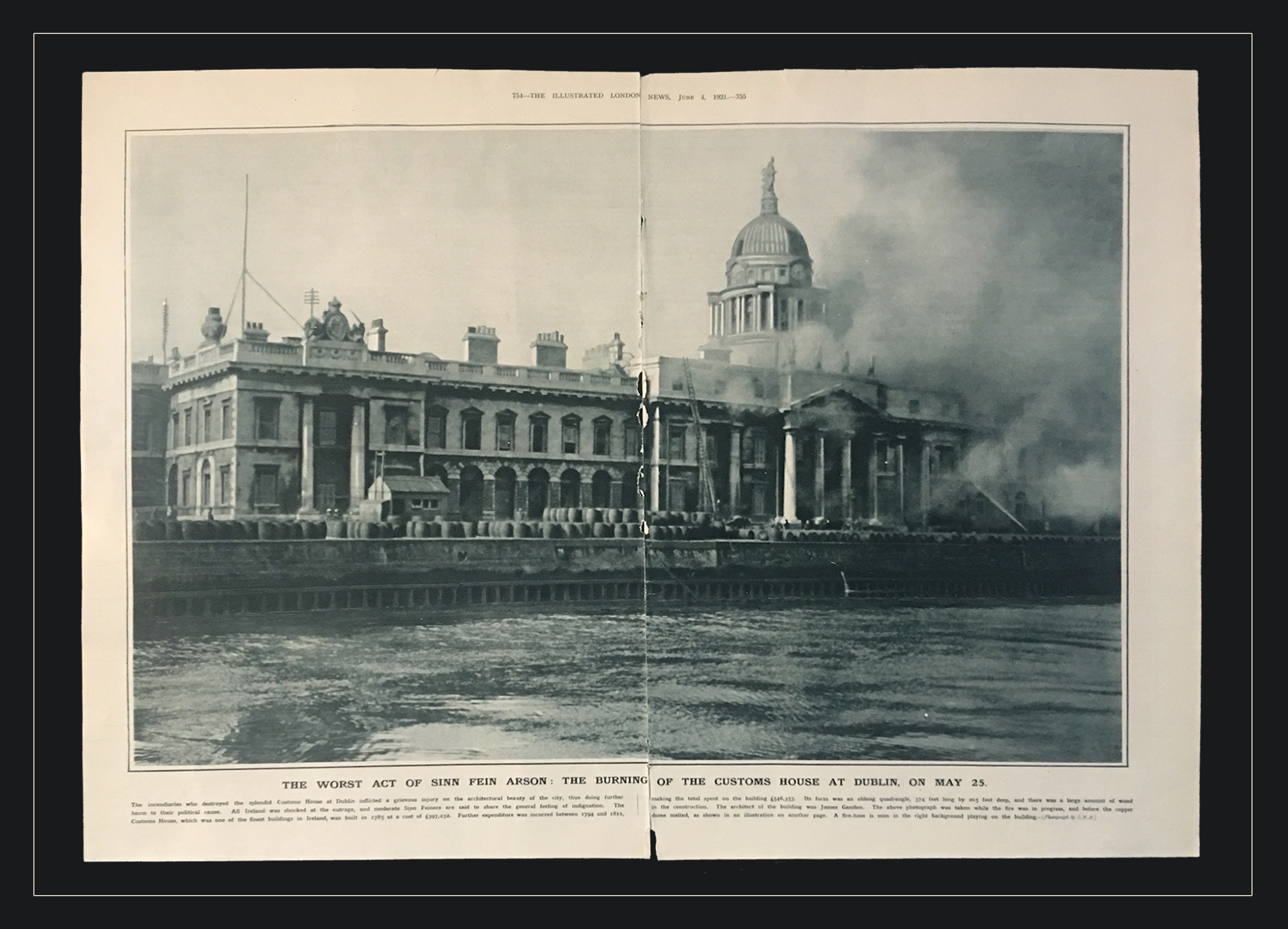 The Burning of The Custom House 1921 Civil War Mounted