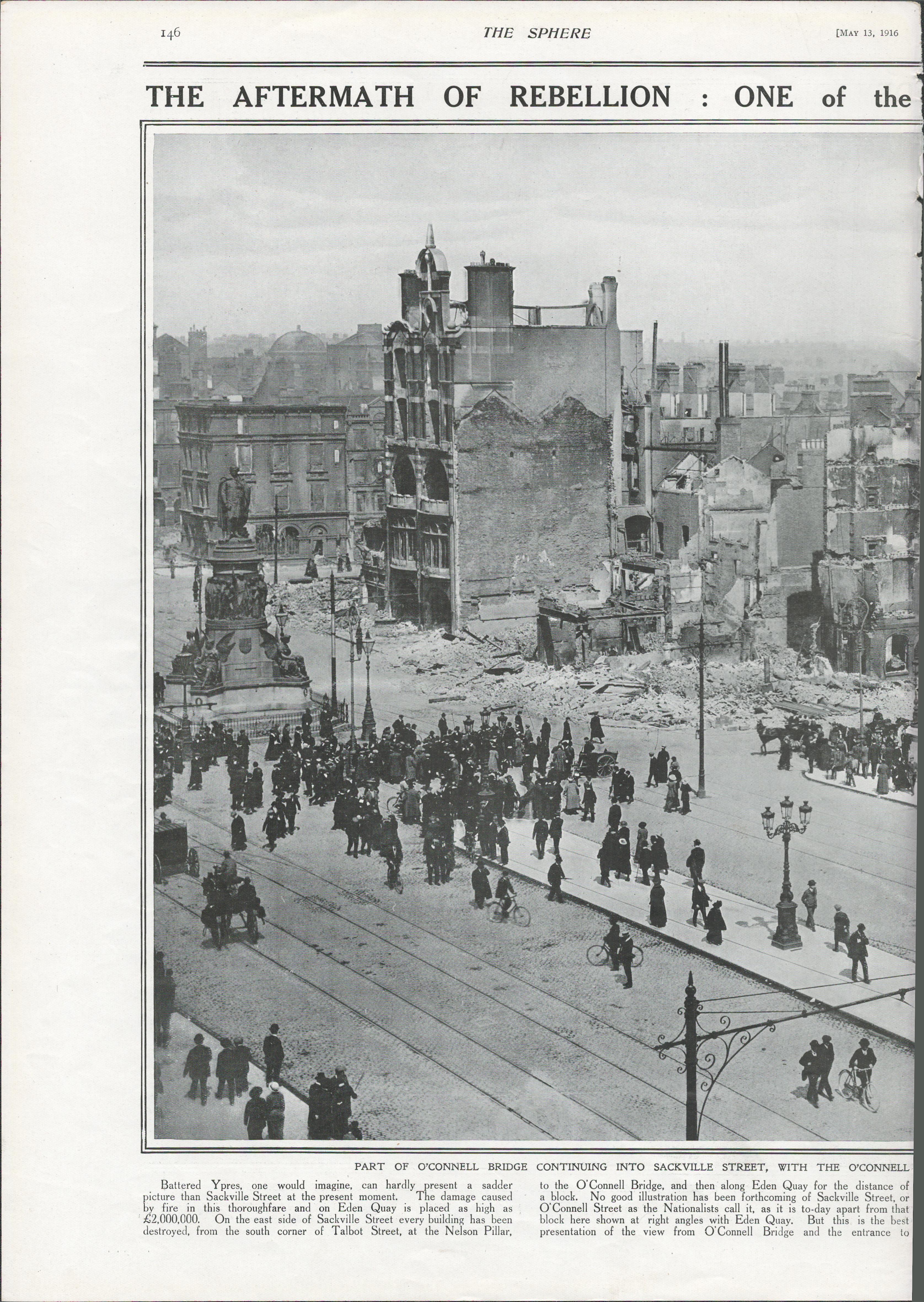 Double Page Easter Rising 1916 Rare Image Aftermath Of The Rebellion - Image 2 of 3