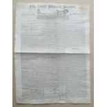 Original Nov. 1816 'Irish Farmers' Journal and Weekly Inteligencer' Newspaper