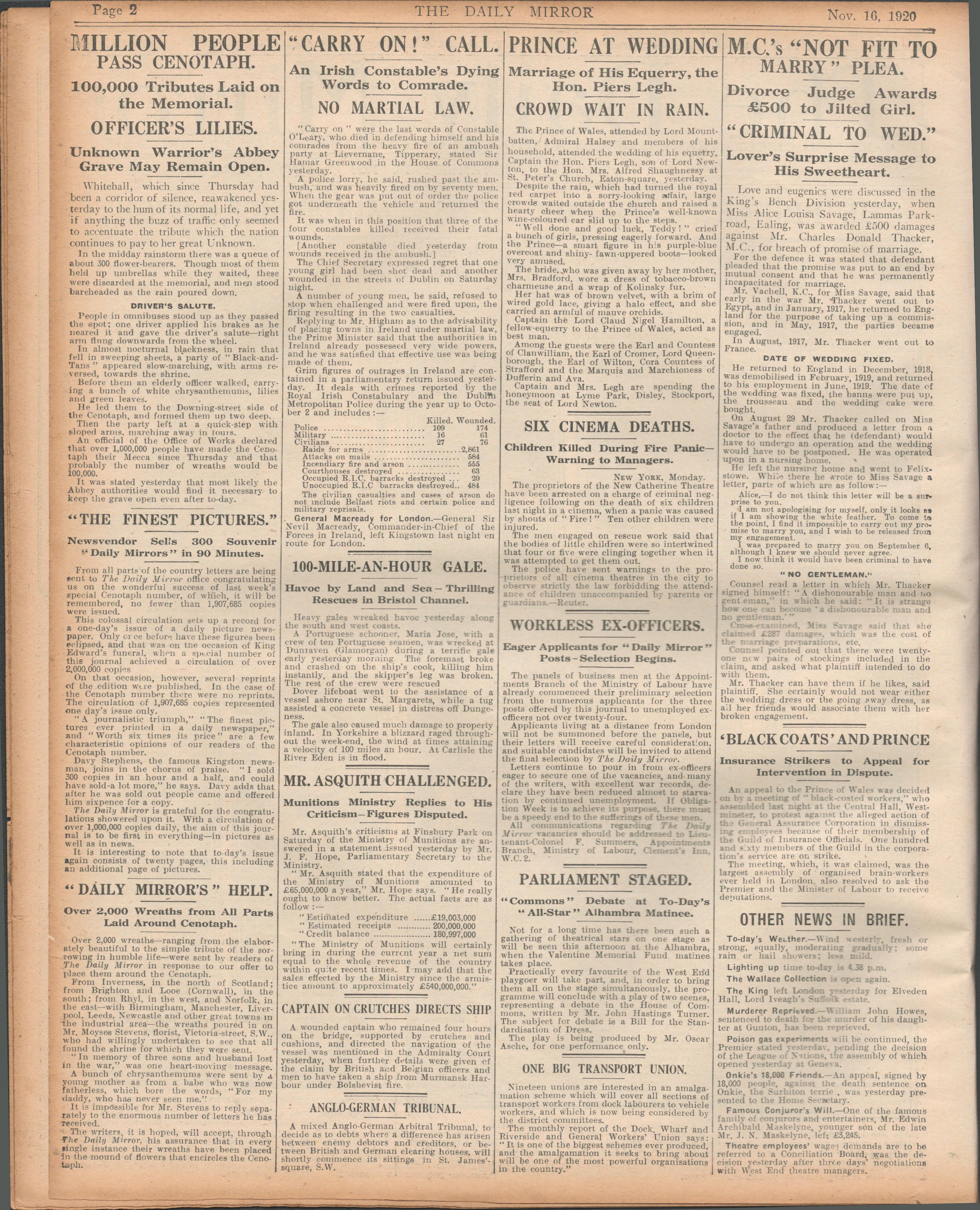 Set Of 3 Original Newspapers Each With The Irish War Of Independence News Reports (5) - Image 3 of 3