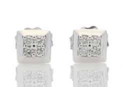 9ct White Gold Diamond Earrings