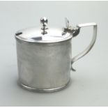 A large Georgian solid silver Drum Mustard Pot London 1805