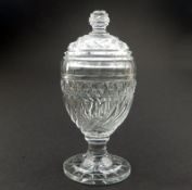 A fine lidded Anglo / Irish cut glass lidded Vase C.19thC