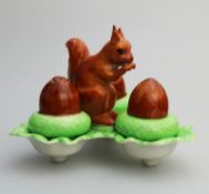 A novelty Art pottery Squirrel Cruet Salt, Pepper & Mustard by Carlton Ware 1926+