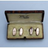 A boxed pair of 9ct gold engraved Cufflinks C.1916