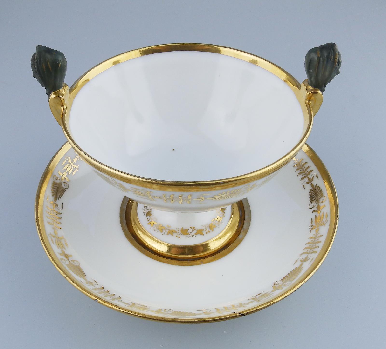 An Extremely rare French Dihl / Old Paris Porcelain Bowl & Saucer C.1795+ - Image 6 of 11