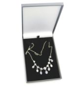A fine Moonstone & solid silver Necklace, boxed
