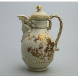 A good Royal Worcester porcelain lidded Mask Jug C.1889