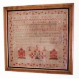 A Victorian embroidery House & Dove Sampler C.1843