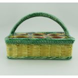 A wonderful Victorian Majolica pottery novelty Egg Stand Basket C.19thC