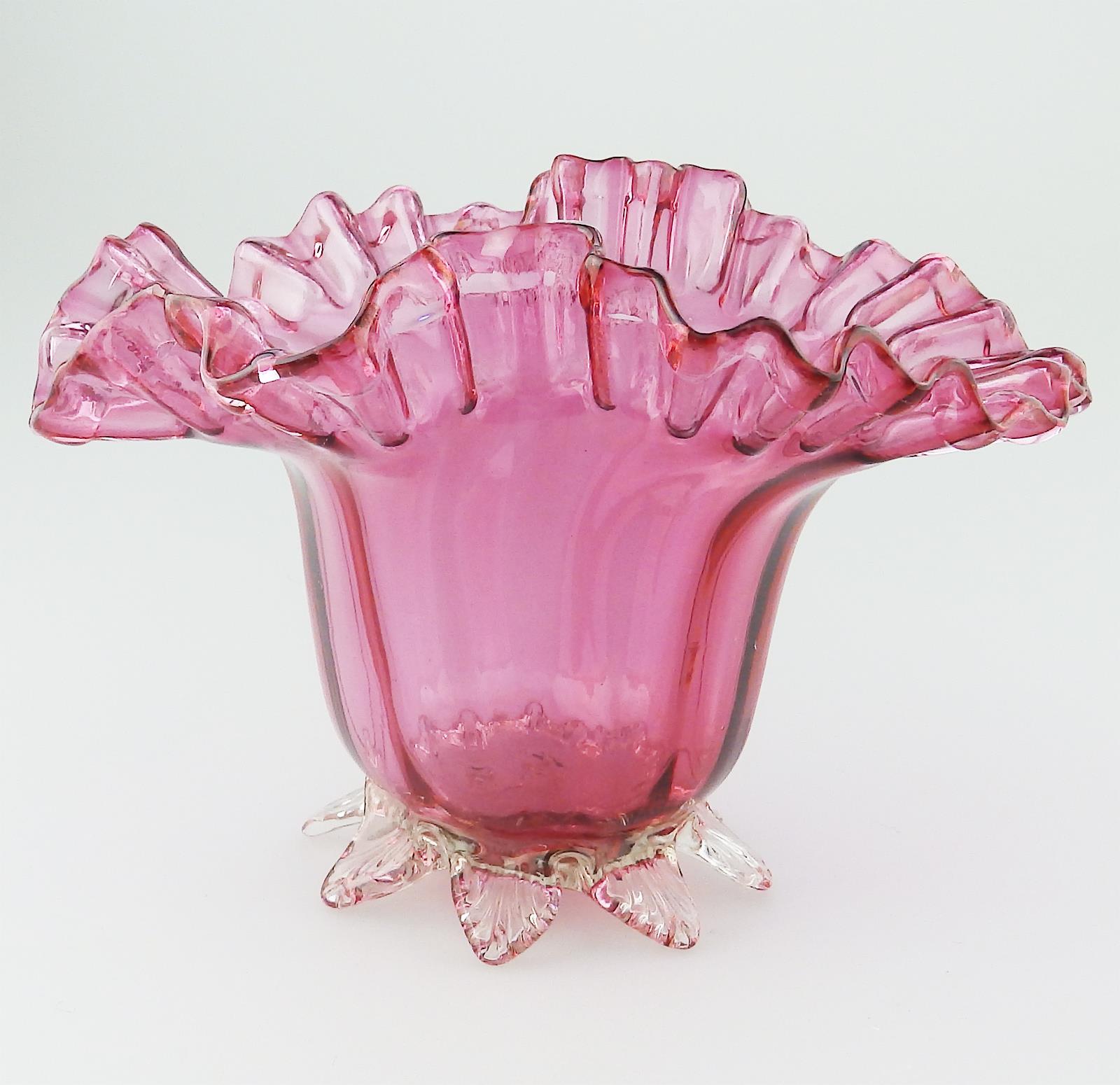 A good and large Victorian cranberry glass Bowl No.2 C.19thC