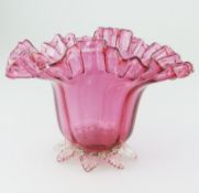 A good and large Victorian cranberry glass Bowl No.2 C.19thC