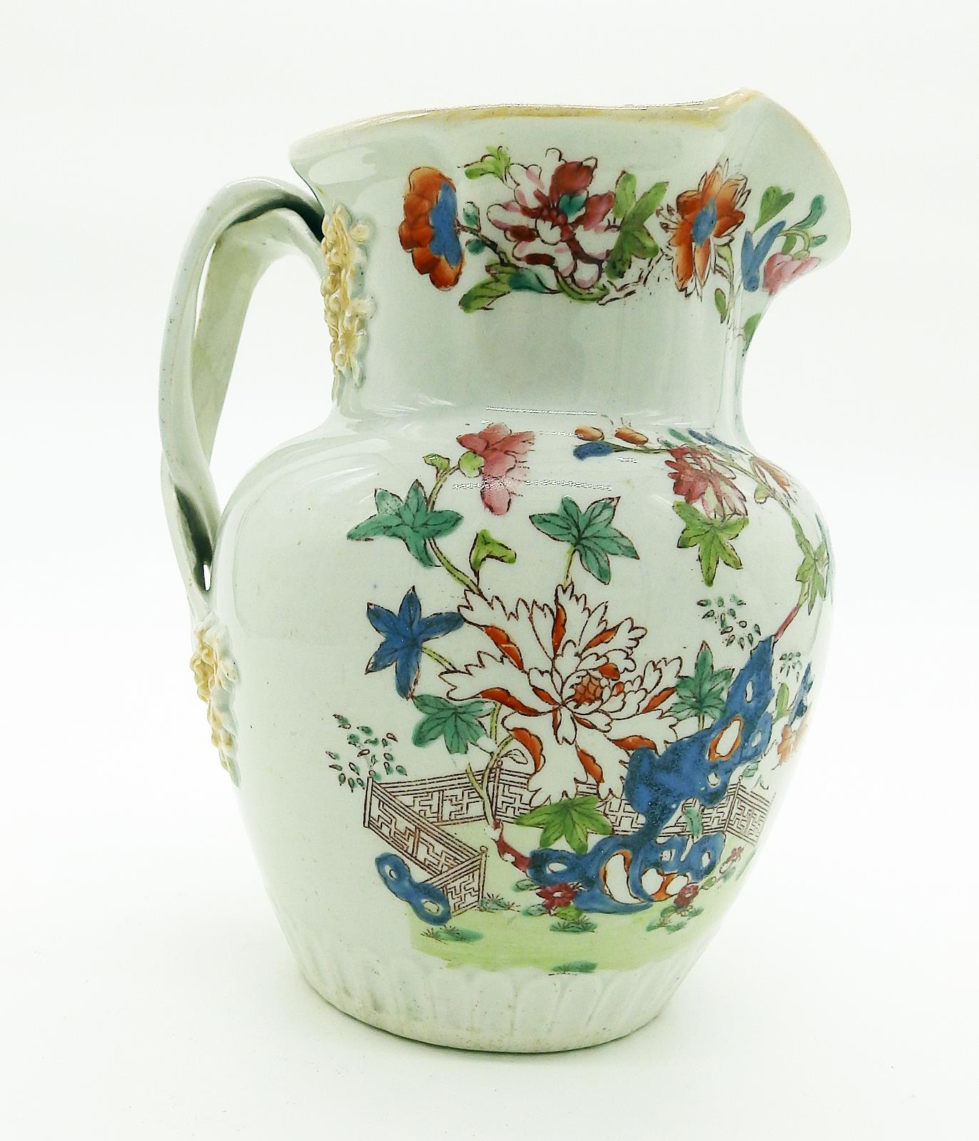 An unusual Mason's type ironstonstone pottery Jug C early 19thC - Image 2 of 6