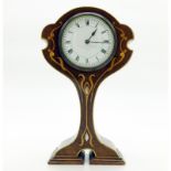 A rare & superior Art Nouveau inlaid stringing Mantle Clock C.1900