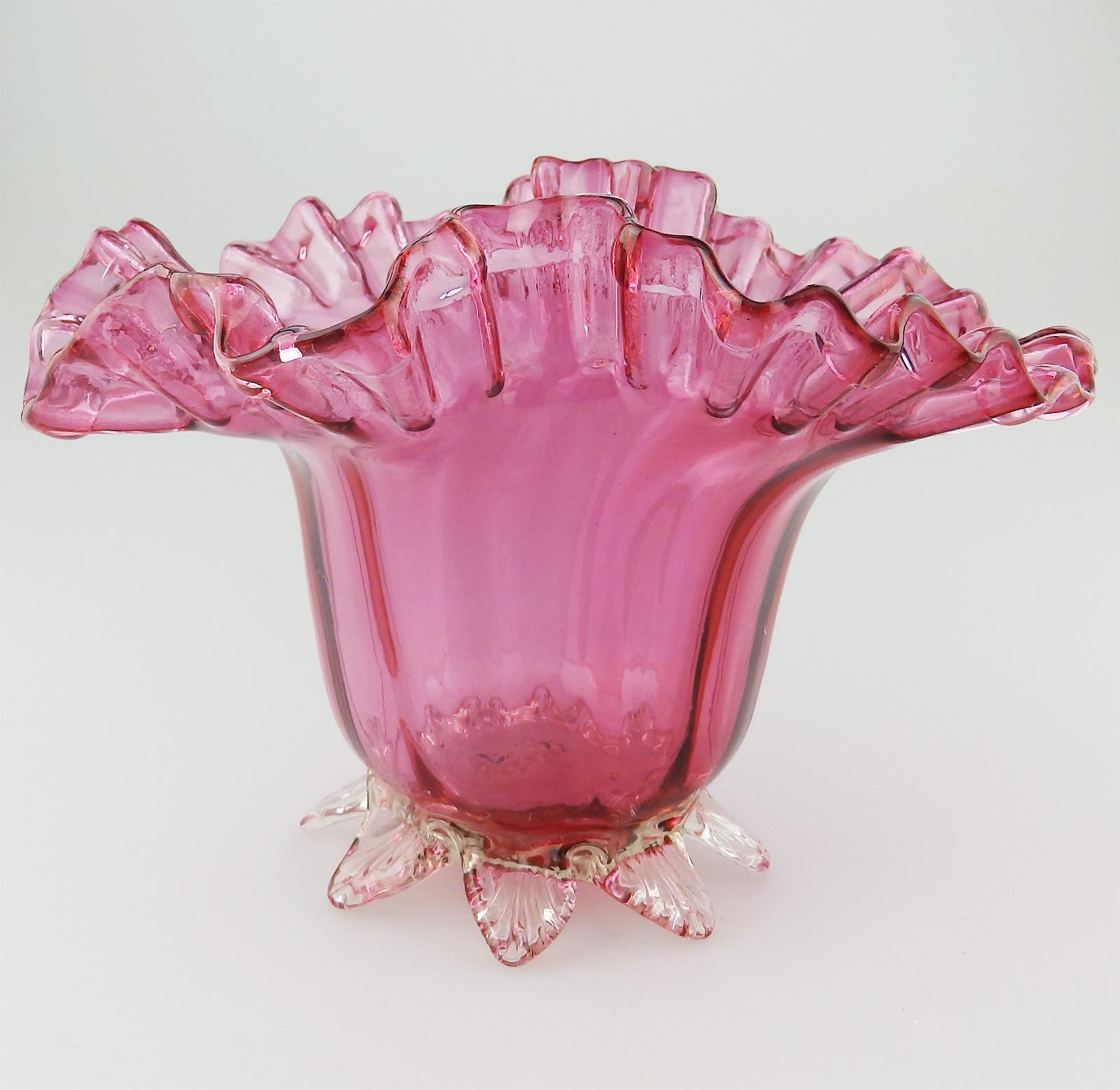 A good and large Victorian cranberry glass Bowl No.2 C.19thC - Image 2 of 7