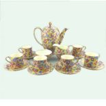 A good Royal Winton Chintz Art Deco Coffee Set C.1934+