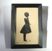 A large bronzed full portrait Silhouette picture of a Child C.19thC