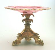 A very fine ormolu & flashed glass French Napoleonic Tazza /mid 19thC