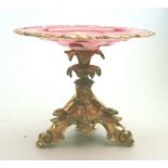 A very fine ormolu & flashed glass French Napoleonic Tazza /mid 19thC