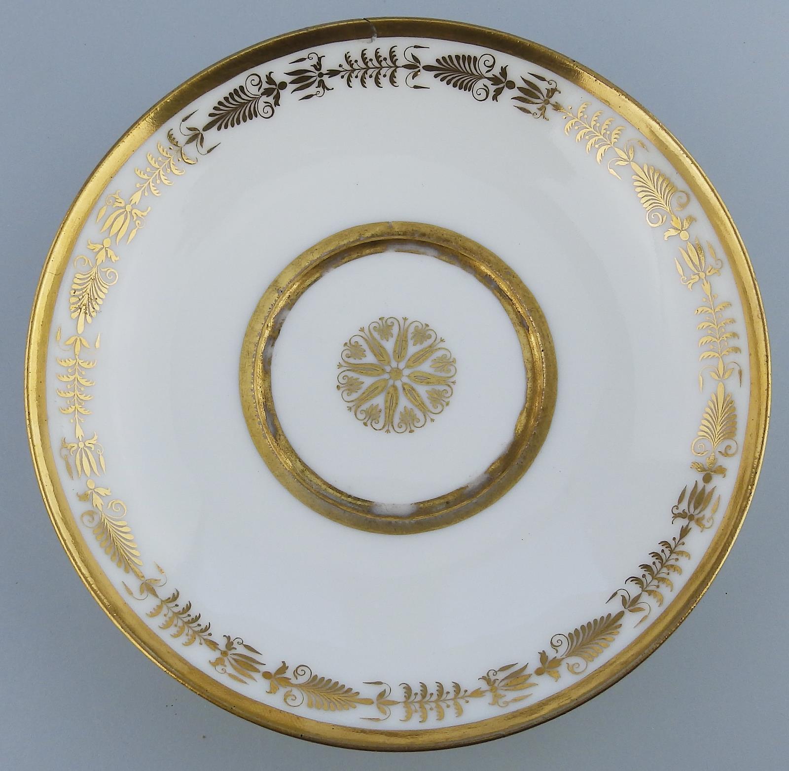 An Extremely rare French Dihl / Old Paris Porcelain Bowl & Saucer C.1795+ - Image 8 of 11