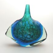 A large Maltese Mdina Art Glass Fish / Axe Head Vase C.1978