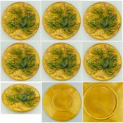 An attractive set of 6X Majolica pottery Cabbage Ware Dessert Plates C.19thC
