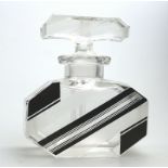 An exceptional Art Deco black enamel and cut Scent Bottle by Karl Palda C.1930