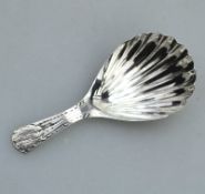 A Georgian solid silver Caddy Spoon, having shell bowl C.1793